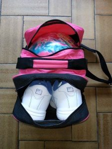 Ebonite Sac 1Boule Compact Rose/Noir Haut Ouvert