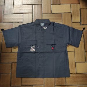 Chemise-coton-Gris-dessin-Loup-recto