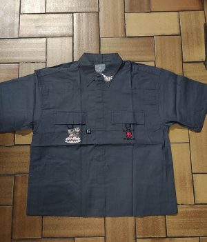 Chemise en coton Motif Loup Gris (Medium)