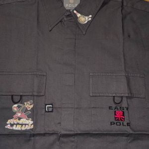 Chemise-coton-Gris-dessin-Loup-recto-zoom