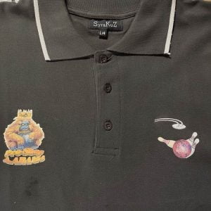 Polo-ProShop-GrisFonce-col-ivoire-dessin-gorille-zoom