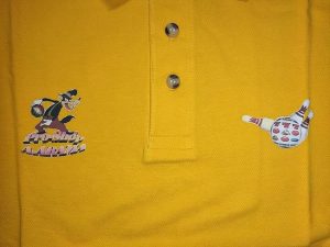 Polo-ProShop-Jaune-dessin-loup-zoom