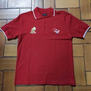 Polo-ProShop-Rouge-col-Blanc-dessin-chien