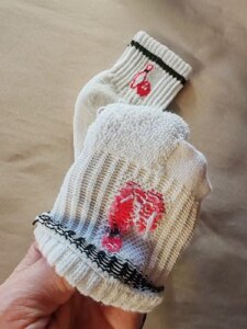 Chaussettes Bowling brodées femme bordure noir (intérieur)