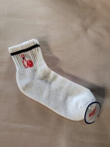 Chaussettes Bowling brodées femme en noir