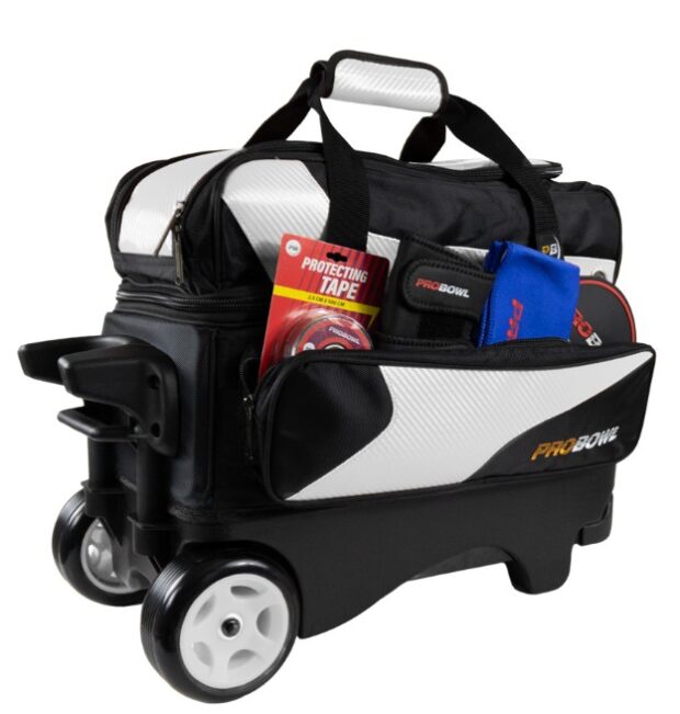 Sac 2 Boules Roulettes Deluxe ProBowl Blanc/Noir