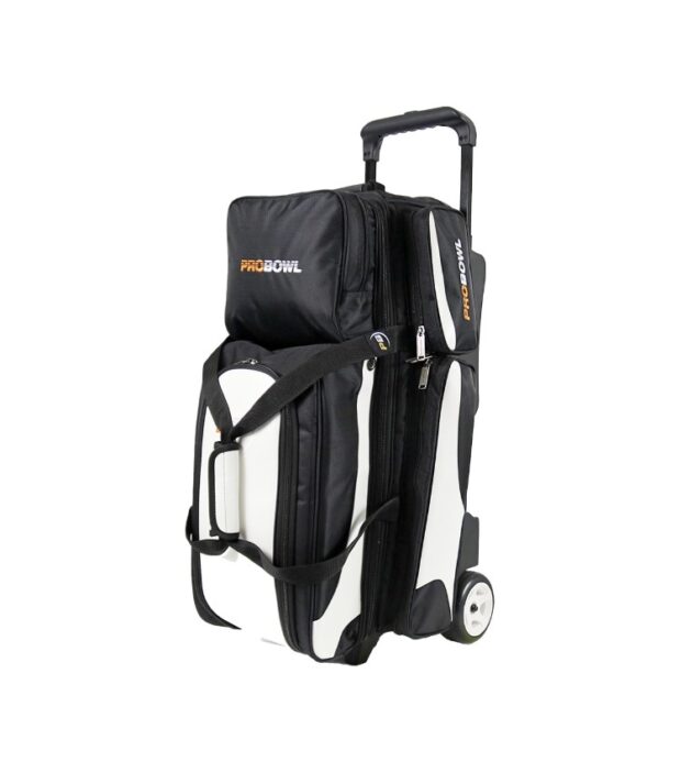 Sac 3 Boules Roulettes Deluxe ProBowl Blanc/Noir
