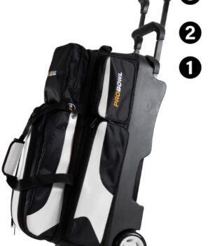 Sac 3 Boules Roulettes Deluxe ProBowl Blanc/Noir