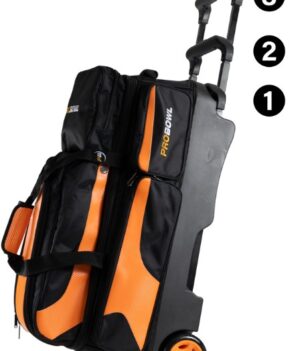 Sac 3 Boules Roulettes Deluxe ProBowl Orange/Noir