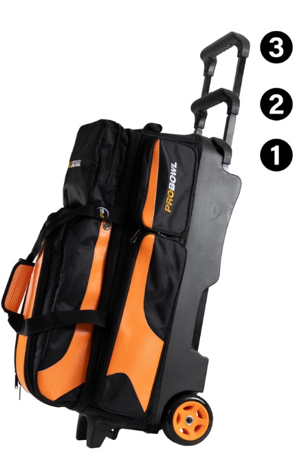 Sac 3 Boules Roulettes Deluxe ProBowl Orange/Noir