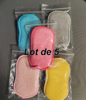 Pad éponge microfibre double face (lot de 5)