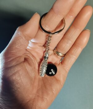 Porte-Clé Quille & Boule avec les petits cristaux