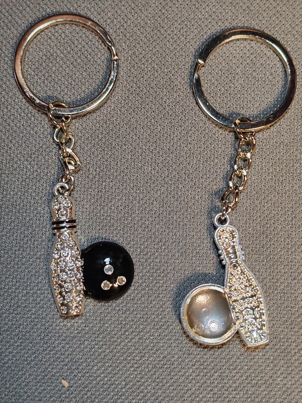 Porte-Clé Quille & Boule avec les petits cristaux