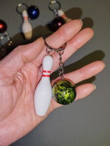 Porteclé Quille + boule avec un anneau